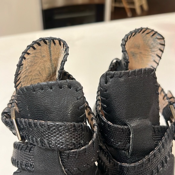 House of Harlow 1960 black leather open toe booties - Picture 9 of 14